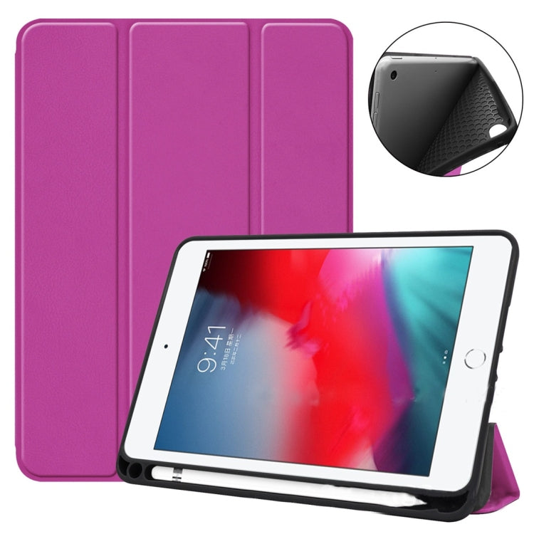Ultrathin Shockproof Smart Horizontal Flip Leather Case for iPad Mini (2019) / iPad Mini 4, with Sleep / Wake-up Function & Three-folding Holder & Pen Slot
