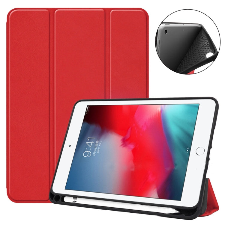 Ultrathin Shockproof Smart Horizontal Flip Leather Case for iPad Mini (2019) / iPad Mini 4, with Sleep / Wake-up Function & Three-folding Holder & Pen Slot