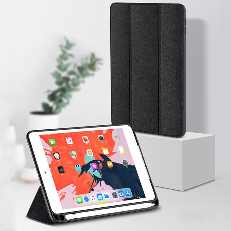 TOTUDESIGN Horizontal Flip Leather Case for iPad Mini (2019), with Holder & Sleep / Wake-up Function & Pen Slot