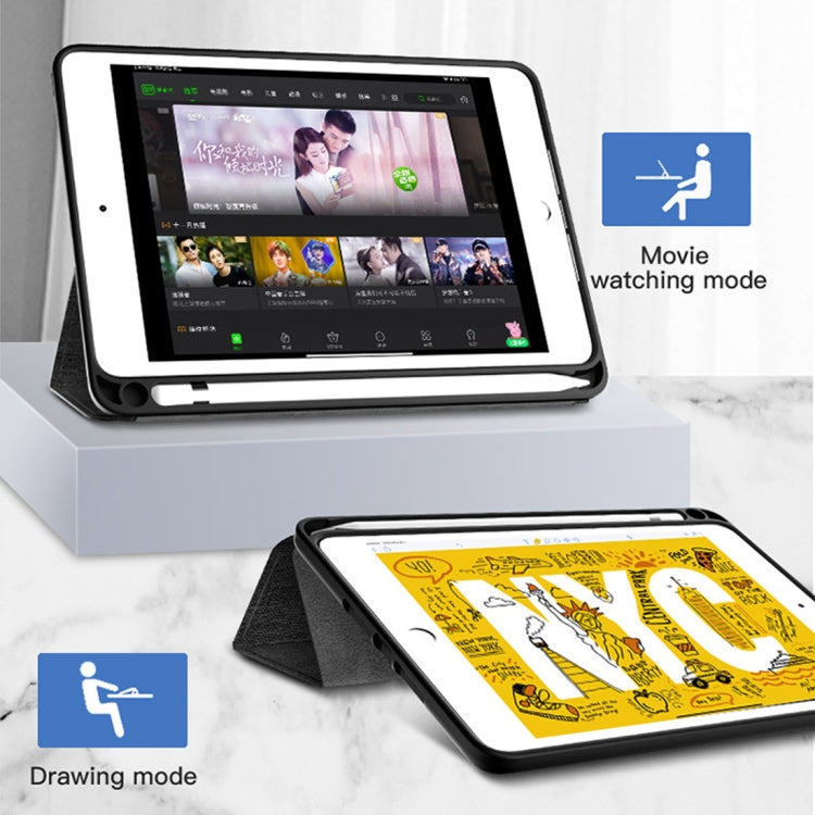TOTUDESIGN Horizontal Flip Leather Case for iPad Mini (2019), with Holder & Sleep / Wake-up Function & Pen Slot