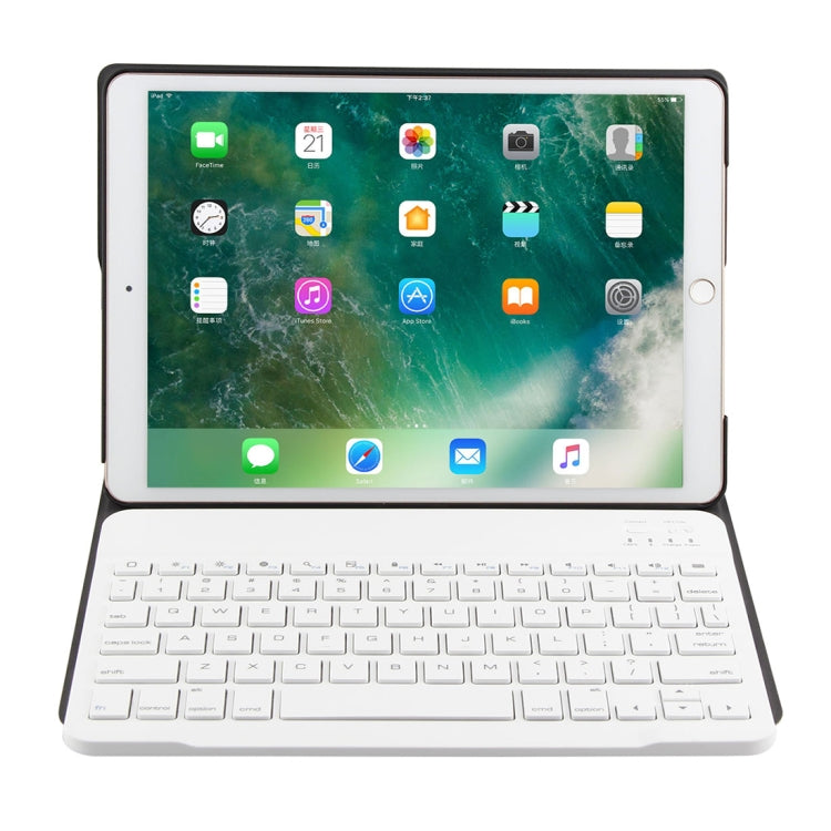 FT-1035 For iPad Pro 10.5 inch & iPad Air 10.5 inch Lambskin Texture Detachable Plastic Bluetooth Keyboard Leather Tablet Case with Stand Function