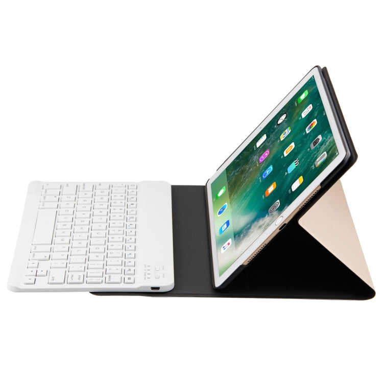 FT-1035 For iPad Pro 10.5 inch & iPad Air 10.5 inch Lambskin Texture Detachable Plastic Bluetooth Keyboard Leather Tablet Case with Stand Function