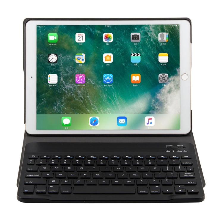 FT-1035 For iPad Pro 10.5 inch & iPad Air 10.5 inch Lambskin Texture Detachable Plastic Bluetooth Keyboard Leather Tablet Case with Stand Function