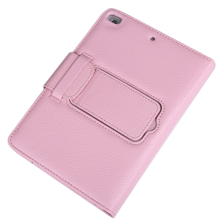SPM01 For iPad mini 5 / 4 / 3 / 2 / 1 Litchi Texture Detachable Plastic Bluetooth Keyboard Leather Tablet Case with Stand Function