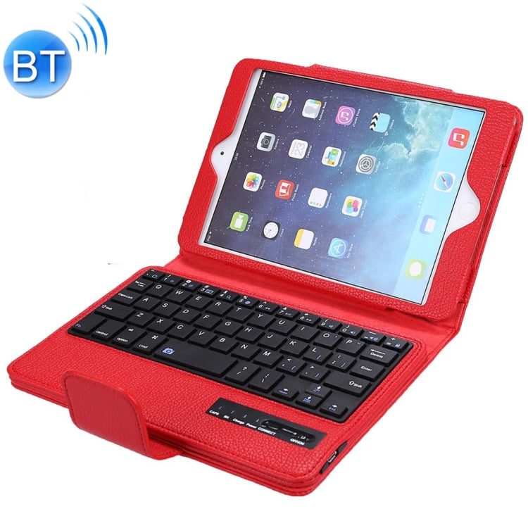 SPM01 For iPad mini 5 / 4 / 3 / 2 / 1 Litchi Texture Detachable Plastic Bluetooth Keyboard Leather Tablet Case with Stand Function