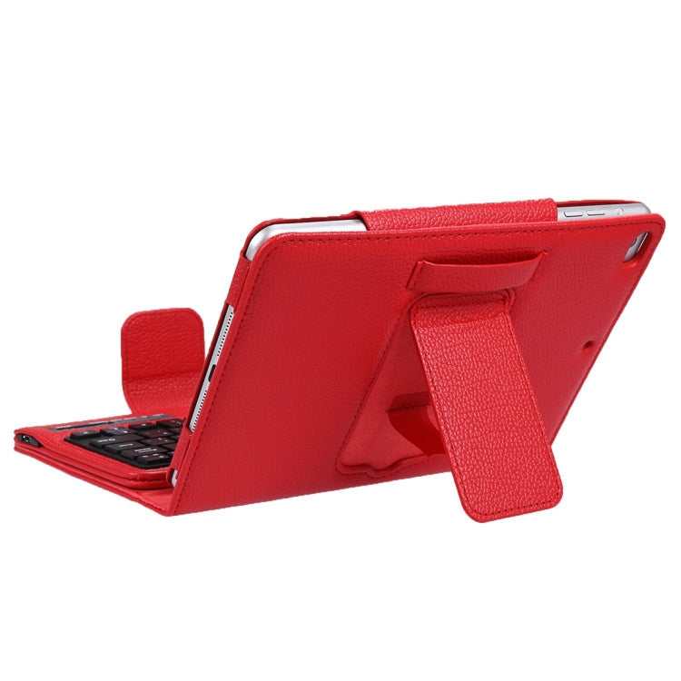 SPM01 For iPad mini 5 / 4 / 3 / 2 / 1 Litchi Texture Detachable Plastic Bluetooth Keyboard Leather Tablet Case with Stand Function