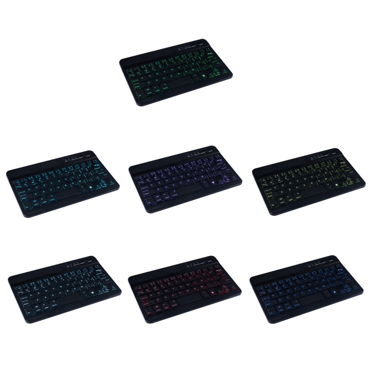 RK405D For iPad mini 5 / 4 Backlight Version Silk Texture Detachable Plastic Bluetooth Keyboard Leather Tablet Case with Stand & Pen Slot Function