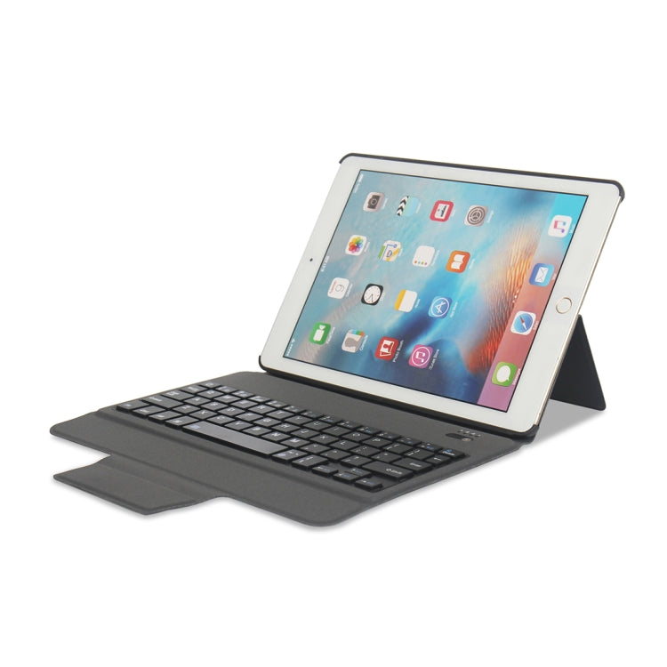 MZ1048 For iPad Air 2 & Air 1 / Pro 9.7 inch & 2017 iPad & 2018 iPad Ultra-thin One-piece Plastic Bluetooth Keyboard Leather Tablet Case with Stand Function