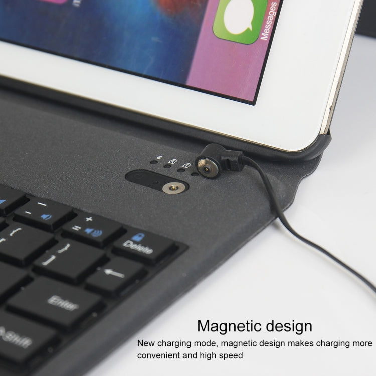 MZ1048 For iPad Air 2 & Air 1 / Pro 9.7 inch & 2017 iPad & 2018 iPad Ultra-thin One-piece Plastic Bluetooth Keyboard Leather Tablet Case with Stand Function