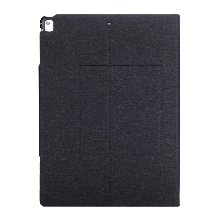 T129 For iPad Pro 12.9 inch (2017) / (2015) Ultra-thin One-piece Plastic Bluetooth Keyboard Leather Tablet Case with Stand Function (Black)