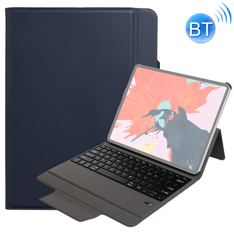 T130 For iPad Pro 12.9 inch ï¼ˆ2018ï¼‰ Ultra-thin One-piece Plastic Bluetooth Keyboard Leather Tablet Case with Stand Function