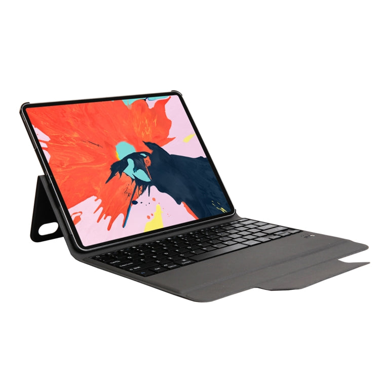 T130 For iPad Pro 12.9 inch ï¼ˆ2018ï¼‰ Ultra-thin One-piece Plastic Bluetooth Keyboard Leather Tablet Case with Stand Function