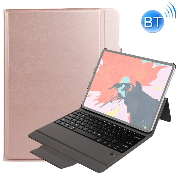 T130 For iPad Pro 12.9 inch ï¼ˆ2018ï¼‰ Ultra-thin One-piece Plastic Bluetooth Keyboard Leather Tablet Case with Stand Function