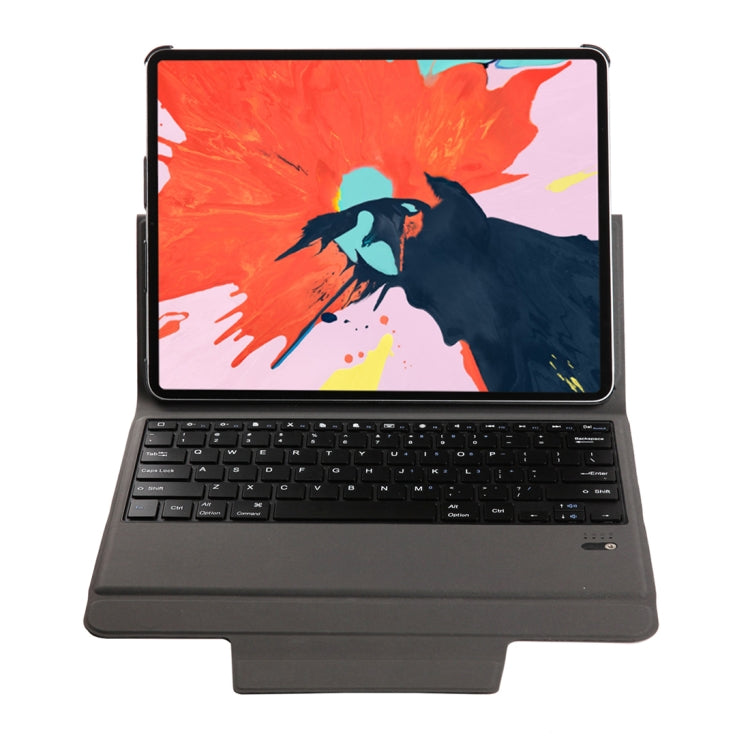 T130 For iPad Pro 12.9 inch ï¼ˆ2018ï¼‰ Ultra-thin One-piece Plastic Bluetooth Keyboard Leather Tablet Case with Stand Function