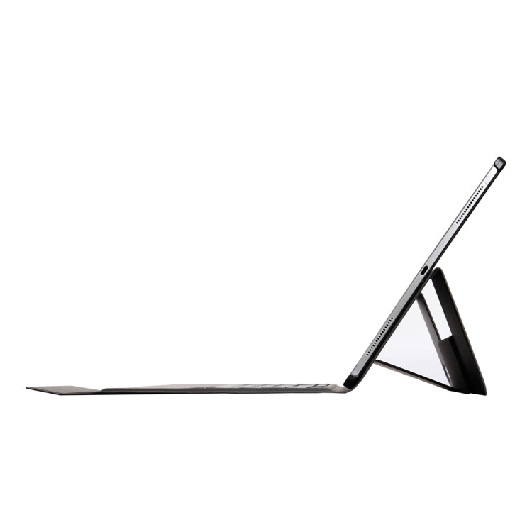 T130 For iPad Pro 12.9 inch ï¼ˆ2018ï¼‰ Ultra-thin One-piece Plastic Bluetooth Keyboard Leather Tablet Case with Stand Function