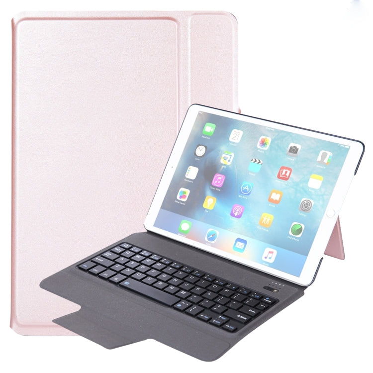 T1095 For iPad Pro 10.5 inch / Air 10.5 inch Ultra-thin One-piece Plastic Bluetooth Keyboard Leather Tablet Case with Stand Function (Rose Gold)