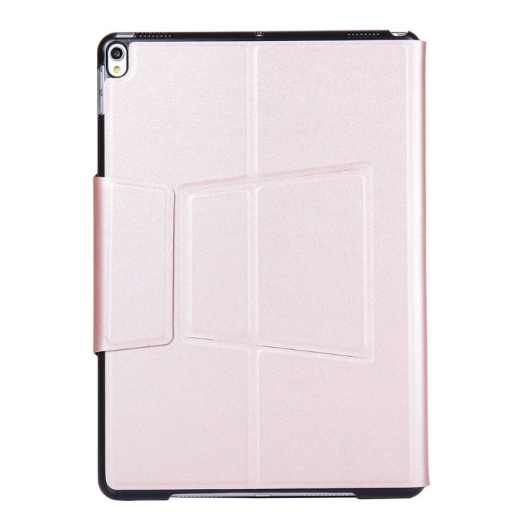 T1095 For iPad Pro 10.5 inch / Air 10.5 inch Ultra-thin One-piece Plastic Bluetooth Keyboard Leather Tablet Case with Stand Function (Rose Gold)