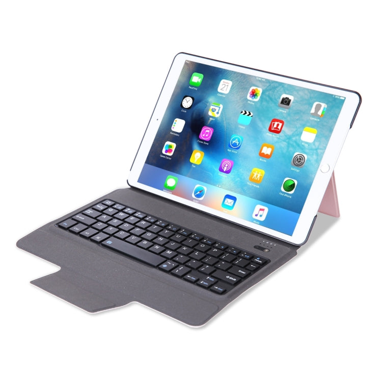 T1095 For iPad Pro 10.5 inch / Air 10.5 inch Ultra-thin One-piece Plastic Bluetooth Keyboard Leather Tablet Case with Stand Function (Rose Gold)