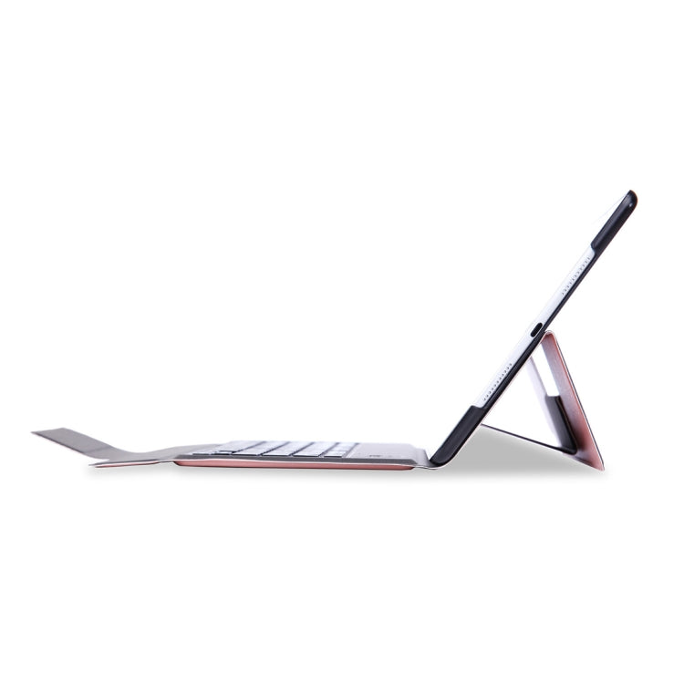 T1095 For iPad Pro 10.5 inch / Air 10.5 inch Ultra-thin One-piece Plastic Bluetooth Keyboard Leather Tablet Case with Stand Function (Rose Gold)