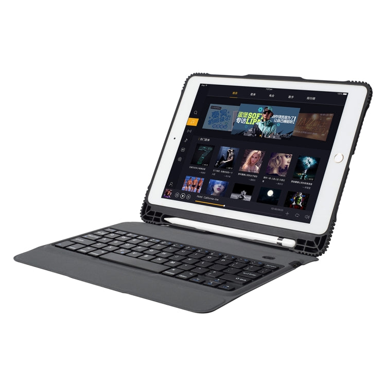 TC105 For iPad Pro 10.5 inch / Air 10.5 inch Detachable Ultra-thin Full Tablet Caseage Drop-proof Plastic Bluetooth Keyboard Leather Tablet Case with Pen Slot & Stand Function (Black)