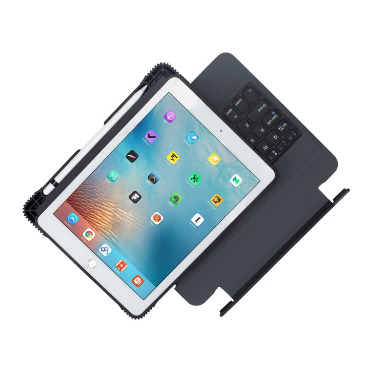 TC105 For iPad Pro 10.5 inch / Air 10.5 inch Detachable Ultra-thin Full Tablet Caseage Drop-proof Plastic Bluetooth Keyboard Leather Tablet Case with Pen Slot & Stand Function (Black)