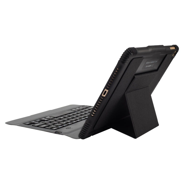 TC107 For iPad Air 2 & Air 1 / Pro 9.7 inch & 2017 iPad & 2018 iPad Detachable Ultra-thin Full Tablet Caseage Drop-proof Plastic Bluetooth Keyboard Leather Tablet Case with Pen Slot & Stand Function (Black)
