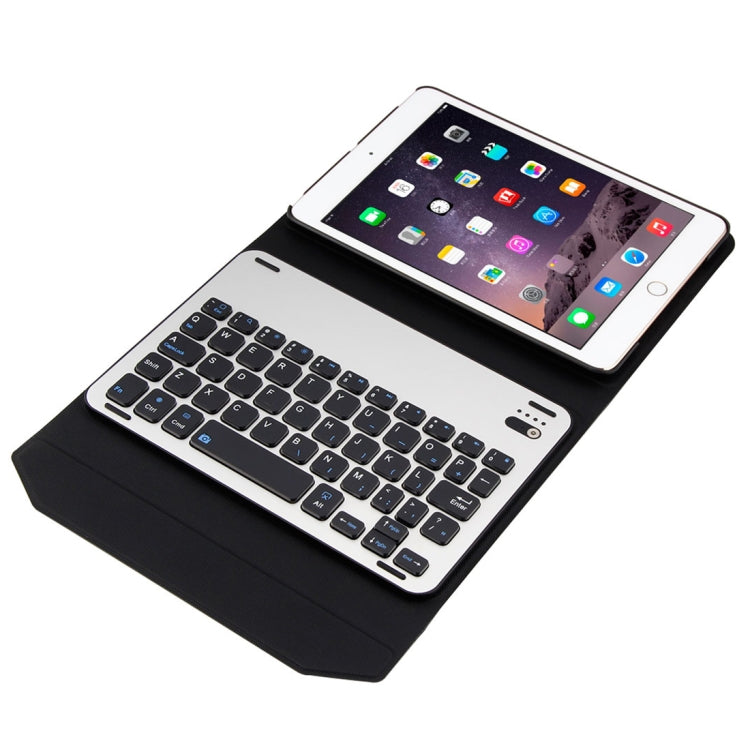 FT1008 For iPad mini 3 / 2 / 1 Lambskin Texture Detachable Aluminum Alloy Bluetooth Keyboard Leather Tablet Case with Stand Function