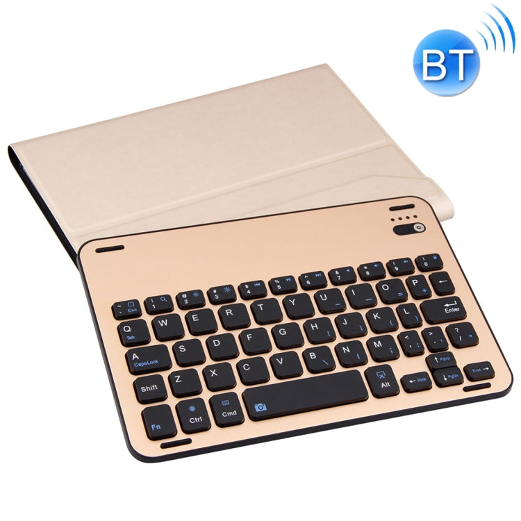 FT1008 For iPad mini 3 / 2 / 1 Lambskin Texture Detachable Aluminum Alloy Bluetooth Keyboard Leather Tablet Case with Stand Function