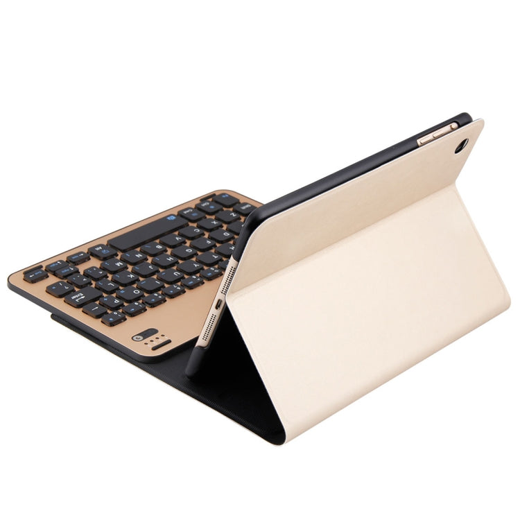 FT1008 For iPad mini 3 / 2 / 1 Lambskin Texture Detachable Aluminum Alloy Bluetooth Keyboard Leather Tablet Case with Stand Function