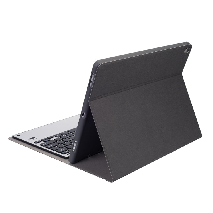 HK129 For iPad Pro 12.9 inch (2017) / (2015) Silk Texture Detachable Aluminum Alloy Bluetooth Keyboard Leather Tablet Case with Pen Slot & Stand Function