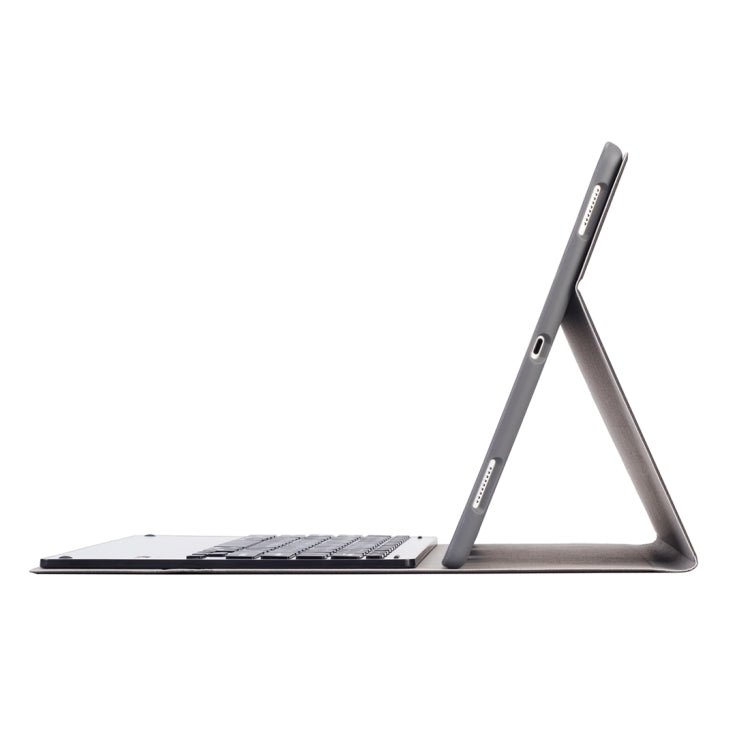 HK129 For iPad Pro 12.9 inch (2017) / (2015) Silk Texture Detachable Aluminum Alloy Bluetooth Keyboard Leather Tablet Case with Pen Slot & Stand Function