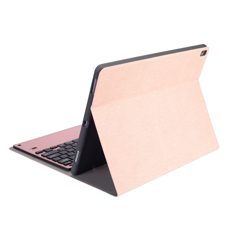 HK129 For iPad Pro 12.9 inch (2017) / (2015) Silk Texture Detachable Aluminum Alloy Bluetooth Keyboard Leather Tablet Case with Pen Slot & Stand Function