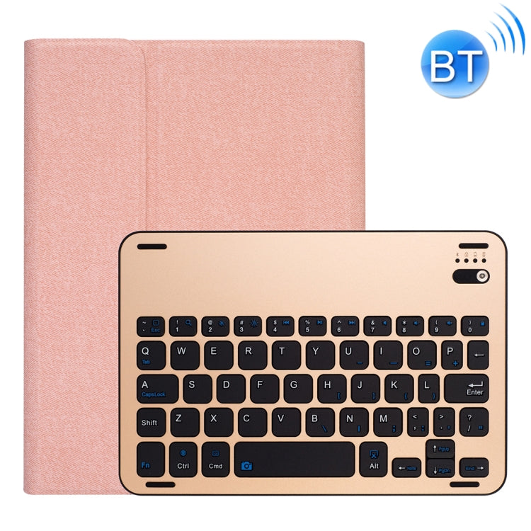 RK845 For iPad iPad mini 5 / 4 Silk Texture Detachable Aluminum Alloy Bluetooth Keyboard Leather Tablet Case with Pen Slot & Stand Function