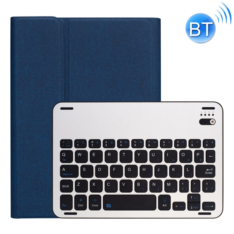 RK845 For iPad iPad mini 5 / 4 Silk Texture Detachable Aluminum Alloy Bluetooth Keyboard Leather Tablet Case with Pen Slot & Stand Function
