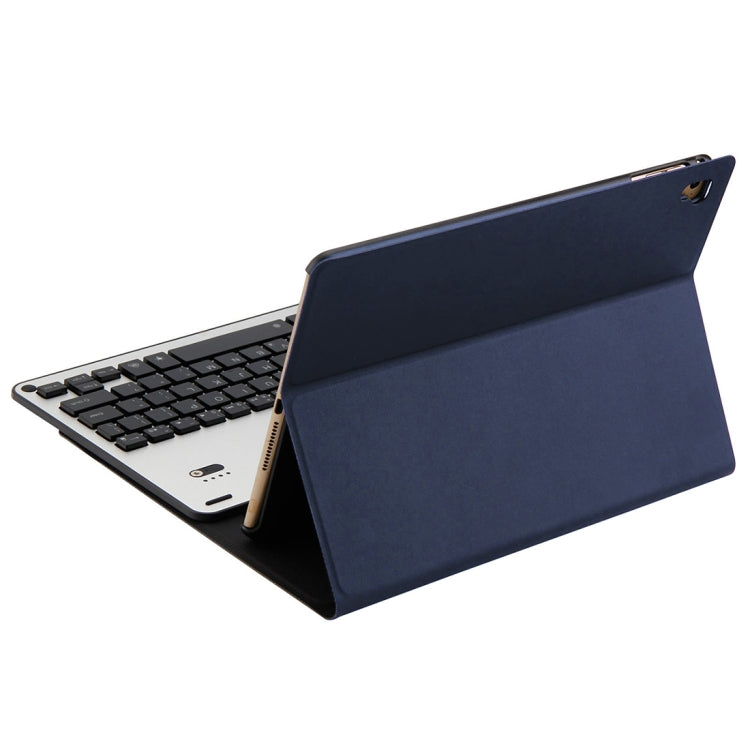1038D For iPad Air 2 & Air 1 / Pro 9.7 inch & 2017 iPad & 2018 iPad Backlight Version Lambskin Texture Detachable Aluminum Alloy Bluetooth Keyboard Leather Tablet Case with Stand Function