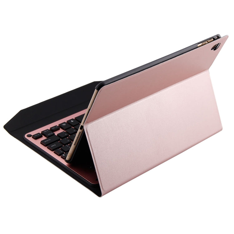 1038D For iPad Air 2 & Air 1 / Pro 9.7 inch & 2017 iPad & 2018 iPad Backlight Version Lambskin Texture Detachable Aluminum Alloy Bluetooth Keyboard Leather Tablet Case with Stand Function