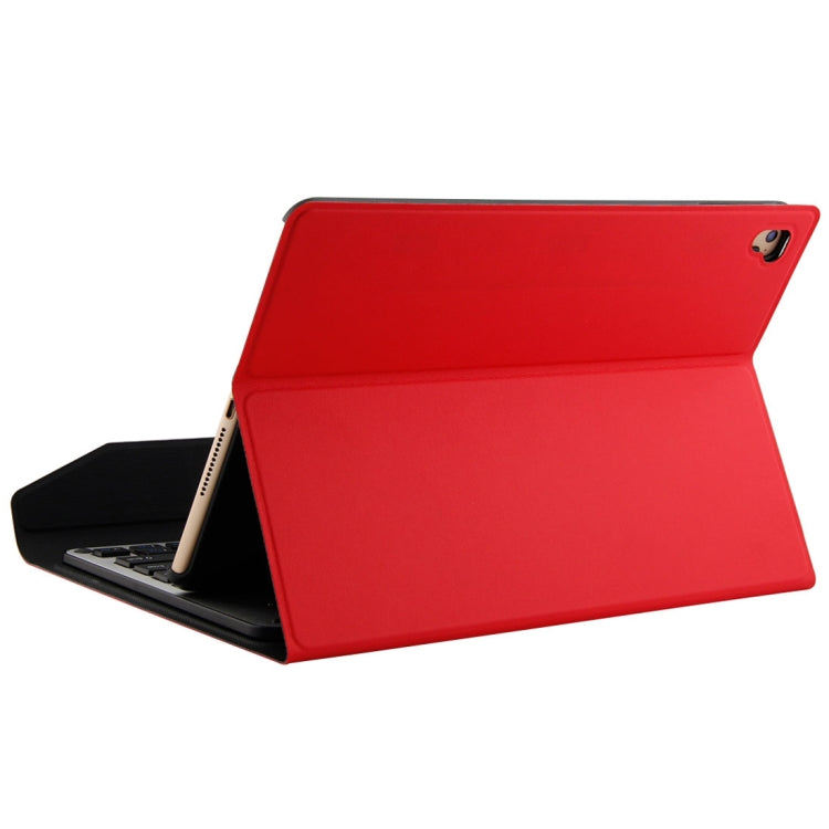 1038D For iPad Air 2 & Air 1 / Pro 9.7 inch & 2017 iPad & 2018 iPad Backlight Version Lambskin Texture Detachable Aluminum Alloy Bluetooth Keyboard Leather Tablet Case with Stand Function