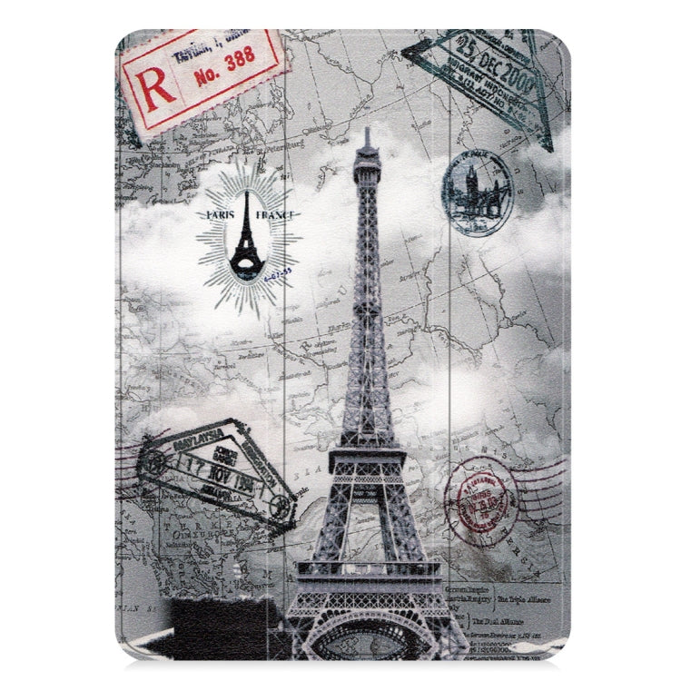 Horizontal Flip Retro Tower Pattern Colored Painted Leather Case for iPad Pro 11 inch (2018), with Three-folding Holder & Wake-up / Sleep Function