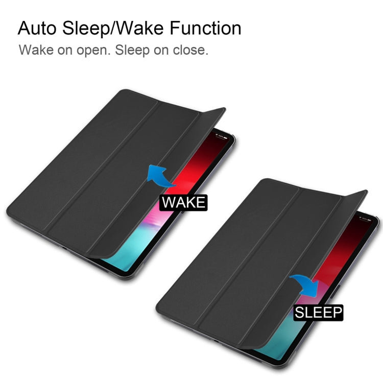 Custer Texture Horizontal Flip PU Leather Case for iPad Pro 11 inch (2018), with Three-folding Holder & Sleep / Wake-up Function