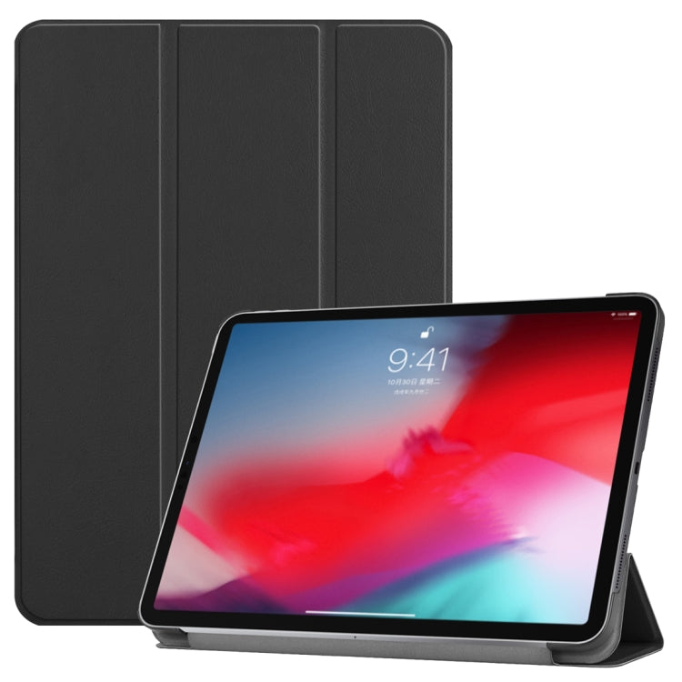 Custer Texture Horizontal Flip PU Leather Case for iPad Pro 11 inch (2018), with Three-folding Holder & Sleep / Wake-up Function