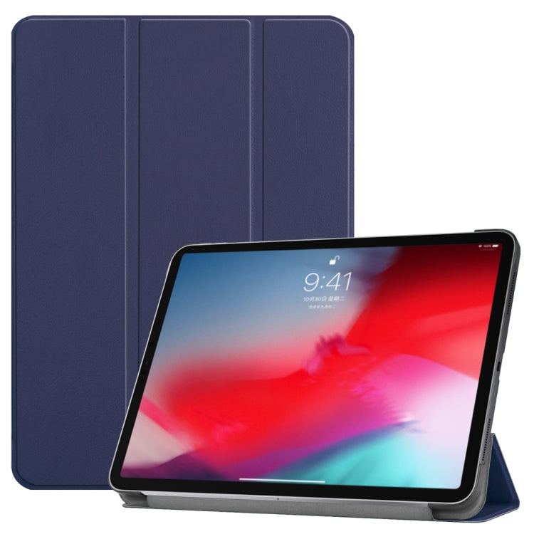 Custer Texture Horizontal Flip PU Leather Case for iPad Pro 11 inch (2018), with Three-folding Holder & Sleep / Wake-up Function