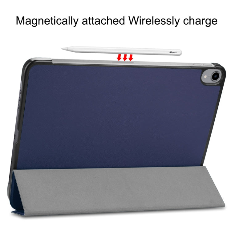 Custer Texture Horizontal Flip PU Leather Case for iPad Pro 11 inch (2018), with Three-folding Holder & Sleep / Wake-up Function