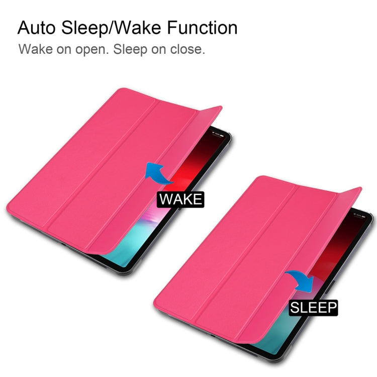 Custer Texture Horizontal Flip PU Leather Case for iPad Pro 11 inch (2018), with Three-folding Holder & Sleep / Wake-up Function