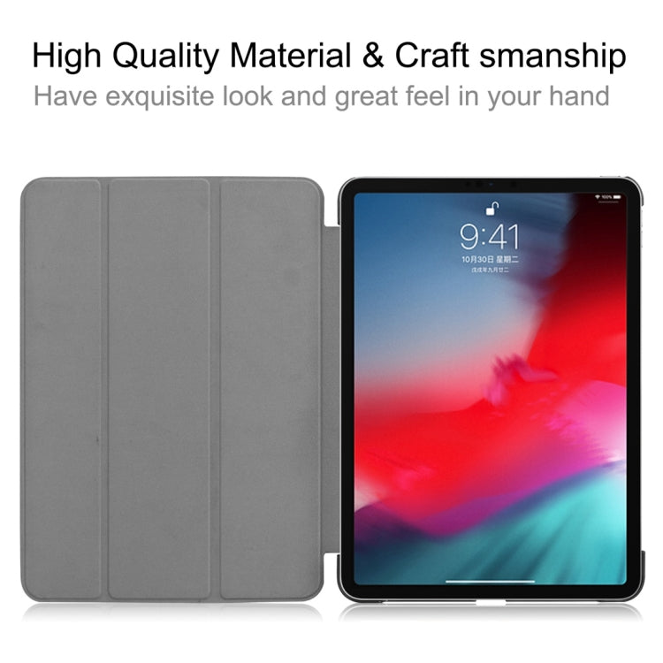 Custer Texture Horizontal Flip PU Leather Case for iPad Pro 11 inch (2018), with Three-folding Holder & Sleep / Wake-up Function