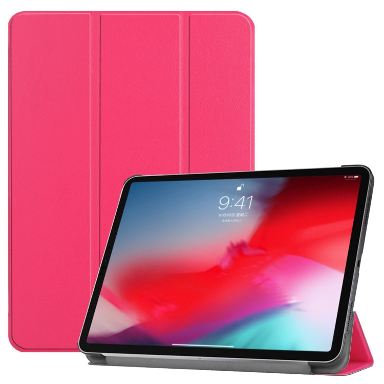 Custer Texture Horizontal Flip PU Leather Case for iPad Pro 11 inch (2018), with Three-folding Holder & Sleep / Wake-up Function