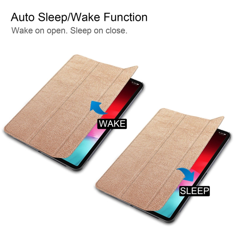 Custer Texture Horizontal Flip PU Leather Case for iPad Pro 11 inch (2018), with Three-folding Holder & Sleep / Wake-up Function