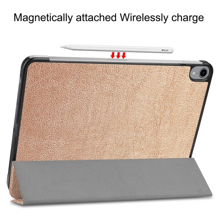 Custer Texture Horizontal Flip PU Leather Case for iPad Pro 11 inch (2018), with Three-folding Holder & Sleep / Wake-up Function