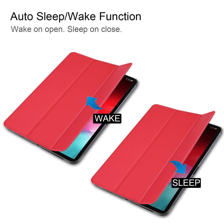 Custer Texture Horizontal Flip PU Leather Case for iPad Pro 11 inch (2018), with Three-folding Holder & Sleep / Wake-up Function