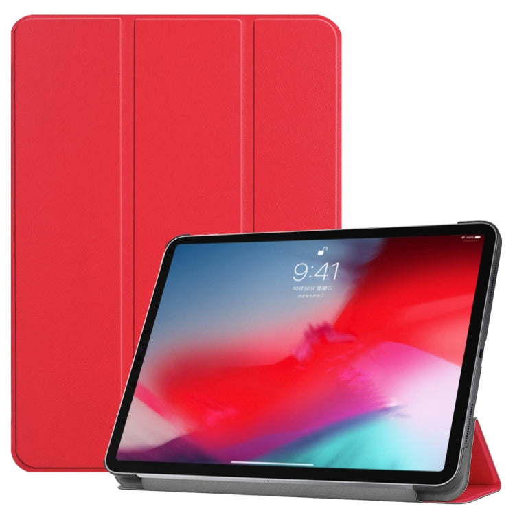 Custer Texture Horizontal Flip PU Leather Case for iPad Pro 11 inch (2018), with Three-folding Holder & Sleep / Wake-up Function