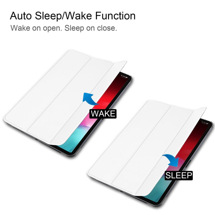 Custer Texture Horizontal Flip PU Leather Case for iPad Pro 11 inch (2018), with Three-folding Holder & Sleep / Wake-up Function